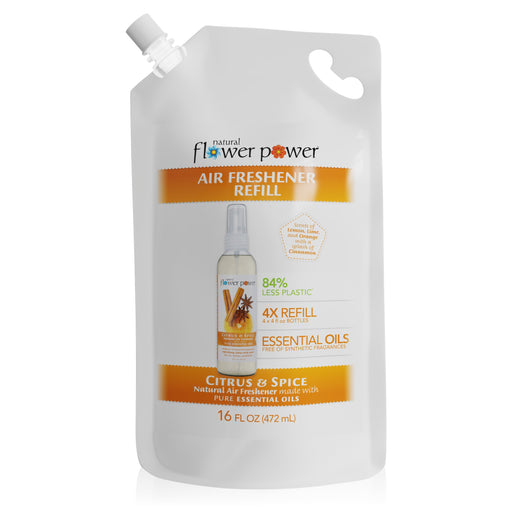 Citrus & Spice Air Freshener refill pouch — 16 fl oz front view showing label.