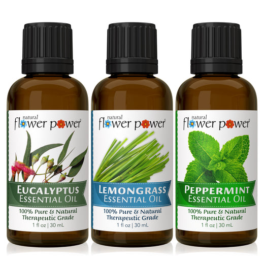 Variety Pack Essential Oils (Eucalyptus, Lemongrass, Peppermint)