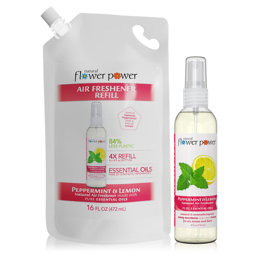 Peppermint & Lemon Air Freshener + 4X Refill Bundle